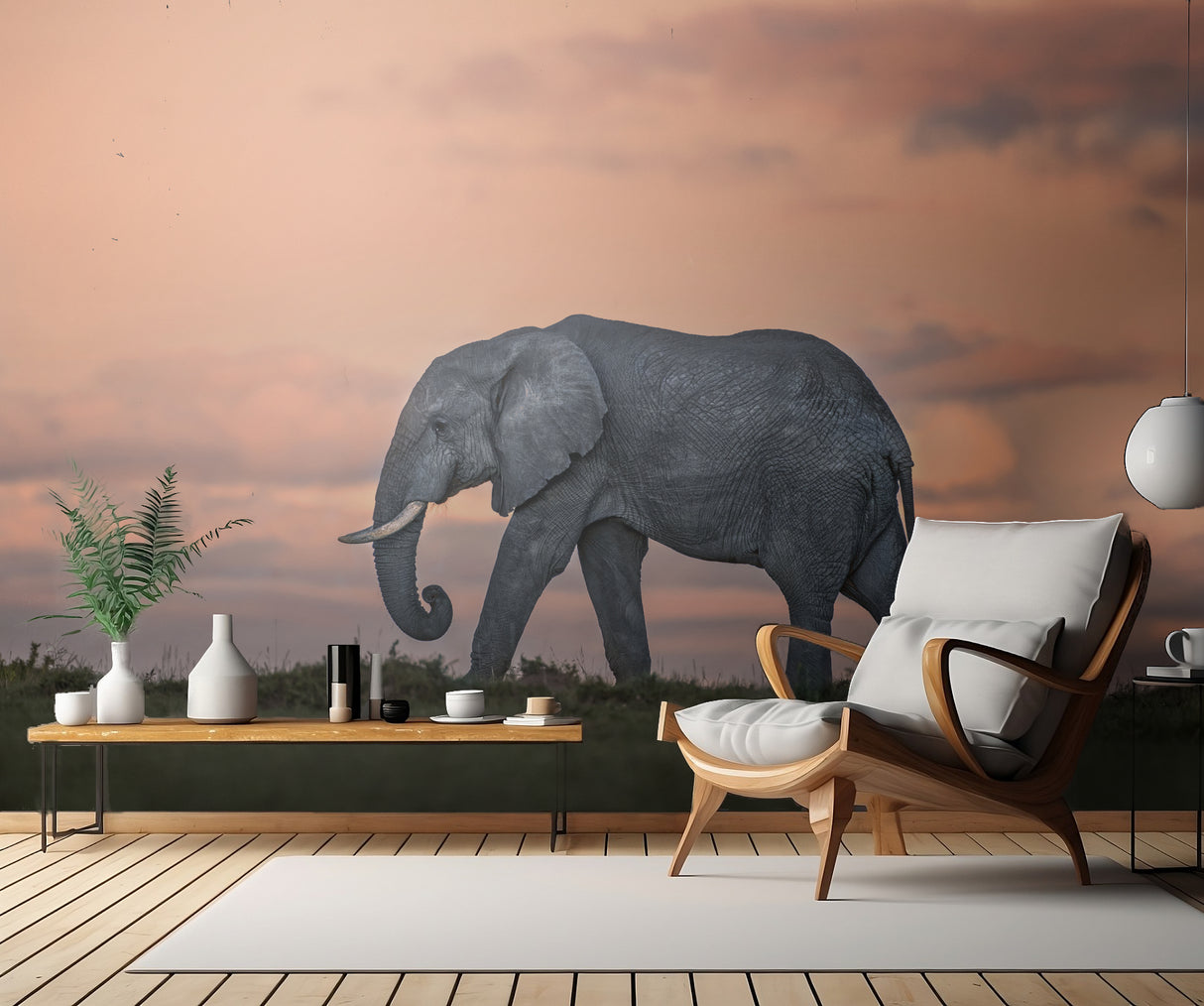Elephant at dusk Poster och Canvastavla