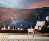 Falls at Sunset Poster och Canvastavla