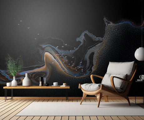 Flamingo over lake Poster och Canvastavla