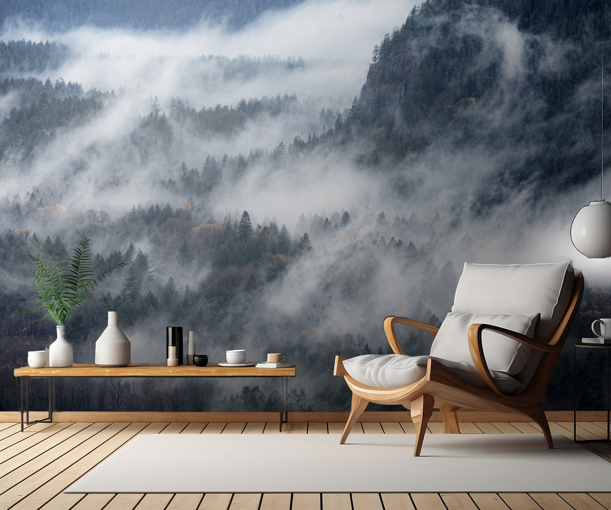 A valley in the fog Poster och Canvastavla