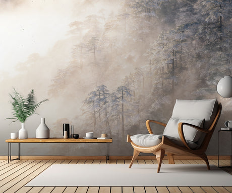 Pinus taiwanensis in the clouds. Poster och Canvastavla