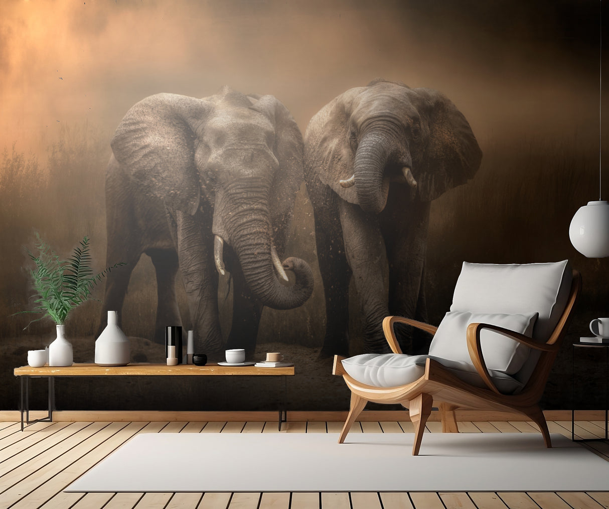 Elephants dust bath... Poster och Canvastavla