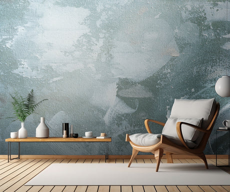Green and White Acrylic No 3 Poster och Canvastavla