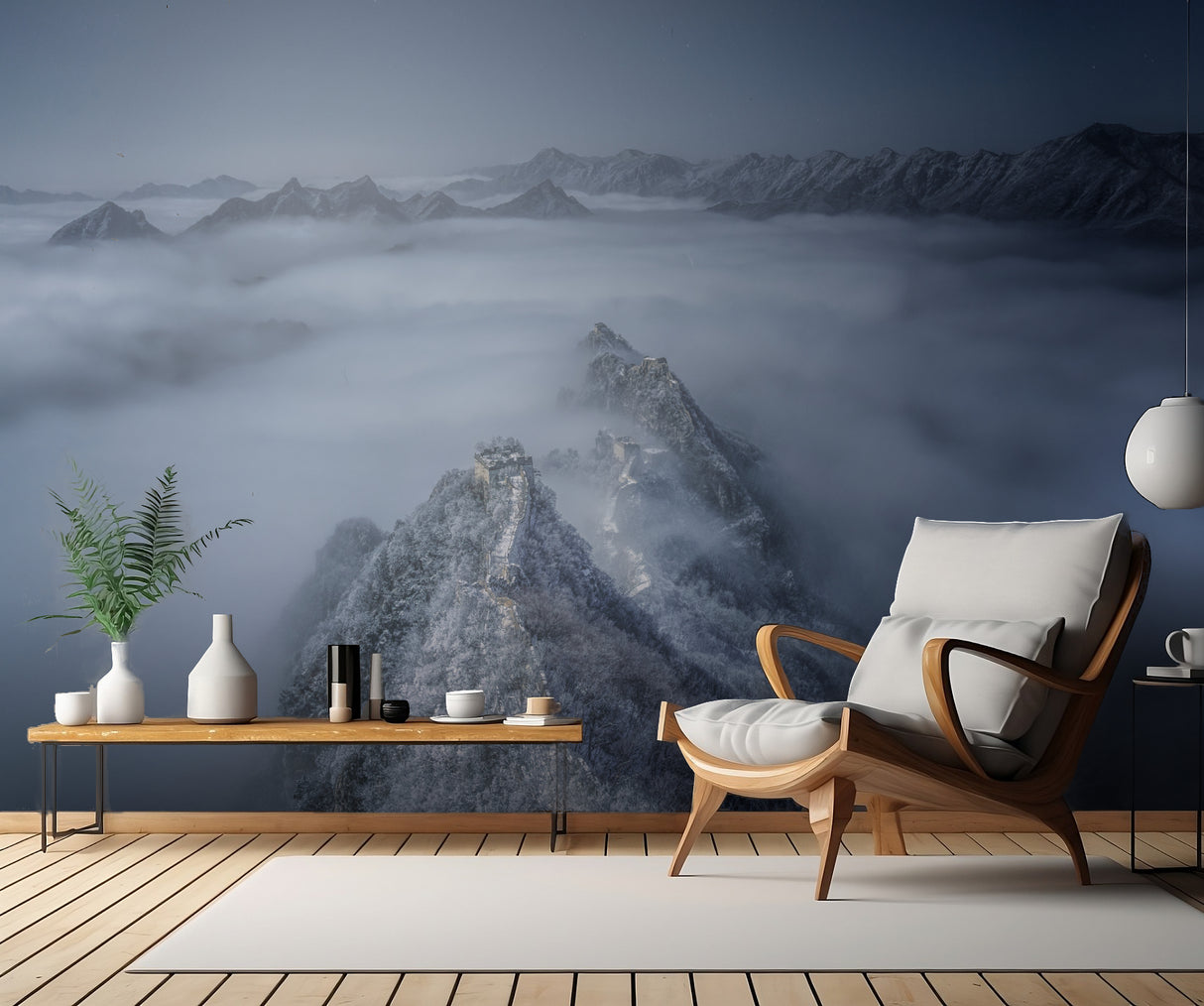 Sea of clouds on the Jian kou Great Wall Poster och Canvastavla