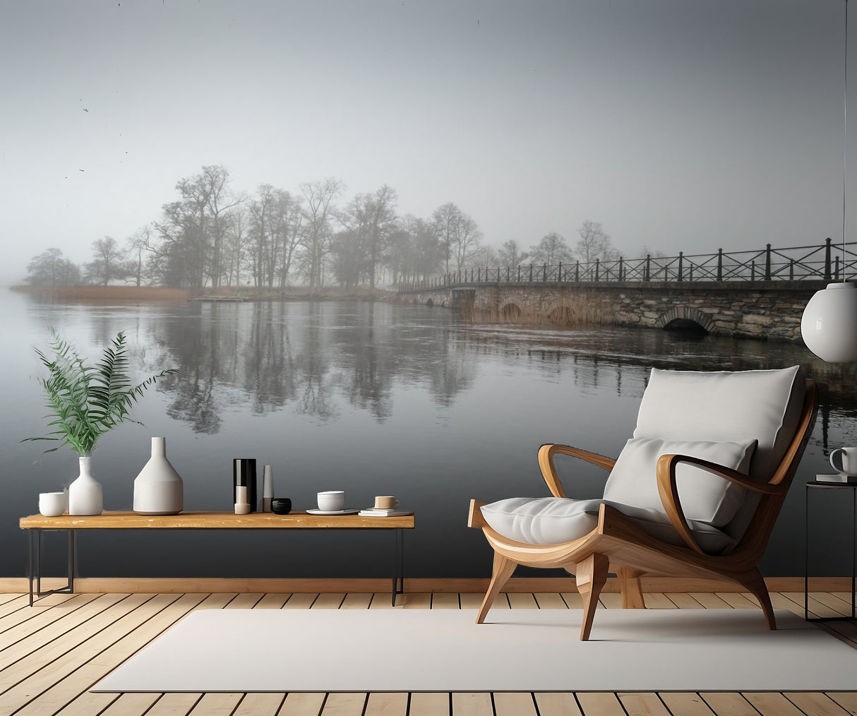 Fog at the stone bridge Poster och Canvastavla