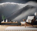 Waterfall clouds and hoarfrost Poster och Canvastavla