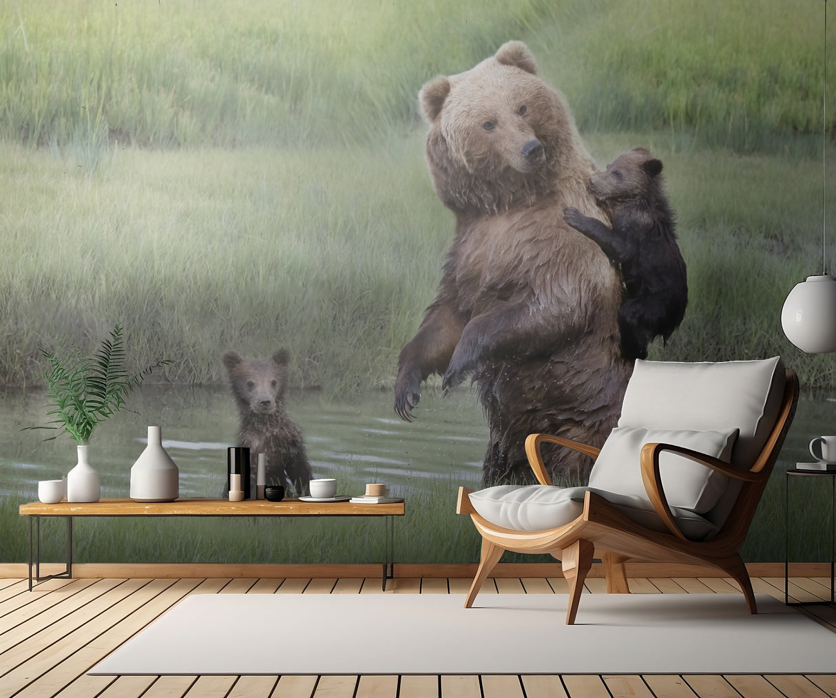 Momma Bear and Her Cubs Poster och Canvastavla