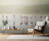 The pastel flamingos in the mist Poster och Canvastavla