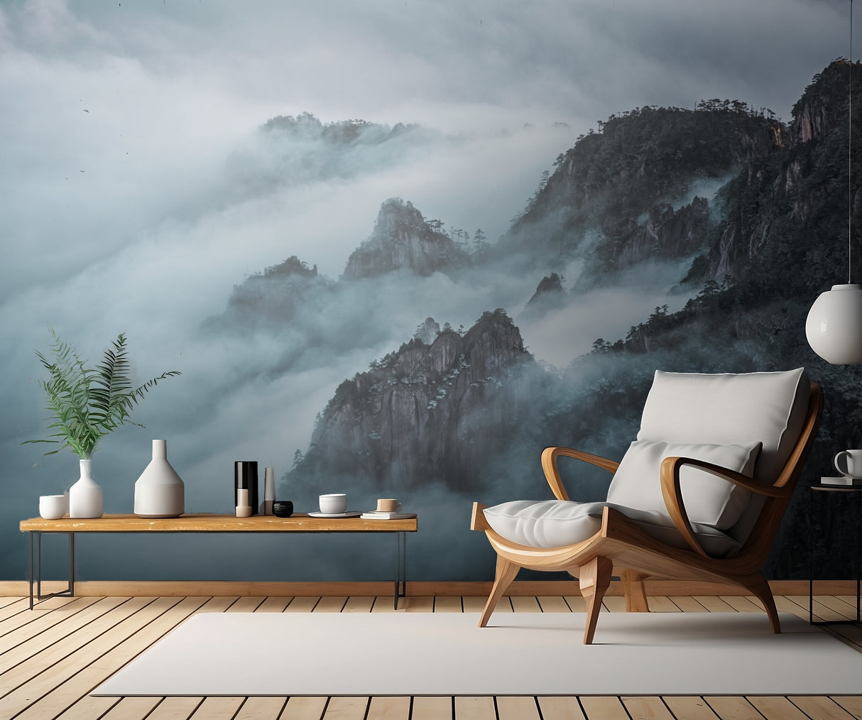 Mount Huang in ink style Poster och Canvastavla