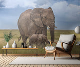 Mom elephant with her calf Poster och Canvastavla