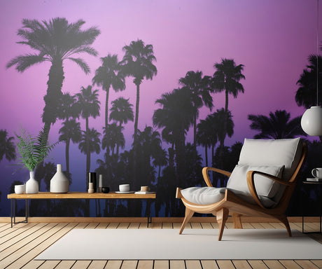 Palms with Pink Sky Poster och Canvastavla