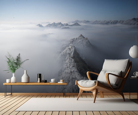 Great Wall Moonlight Starry Sky Cloud Sea Poster och Canvastavla