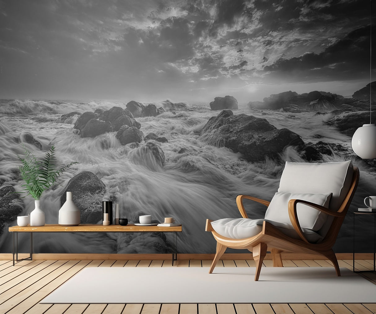 Rough sea sunset Poster och Canvastavla
