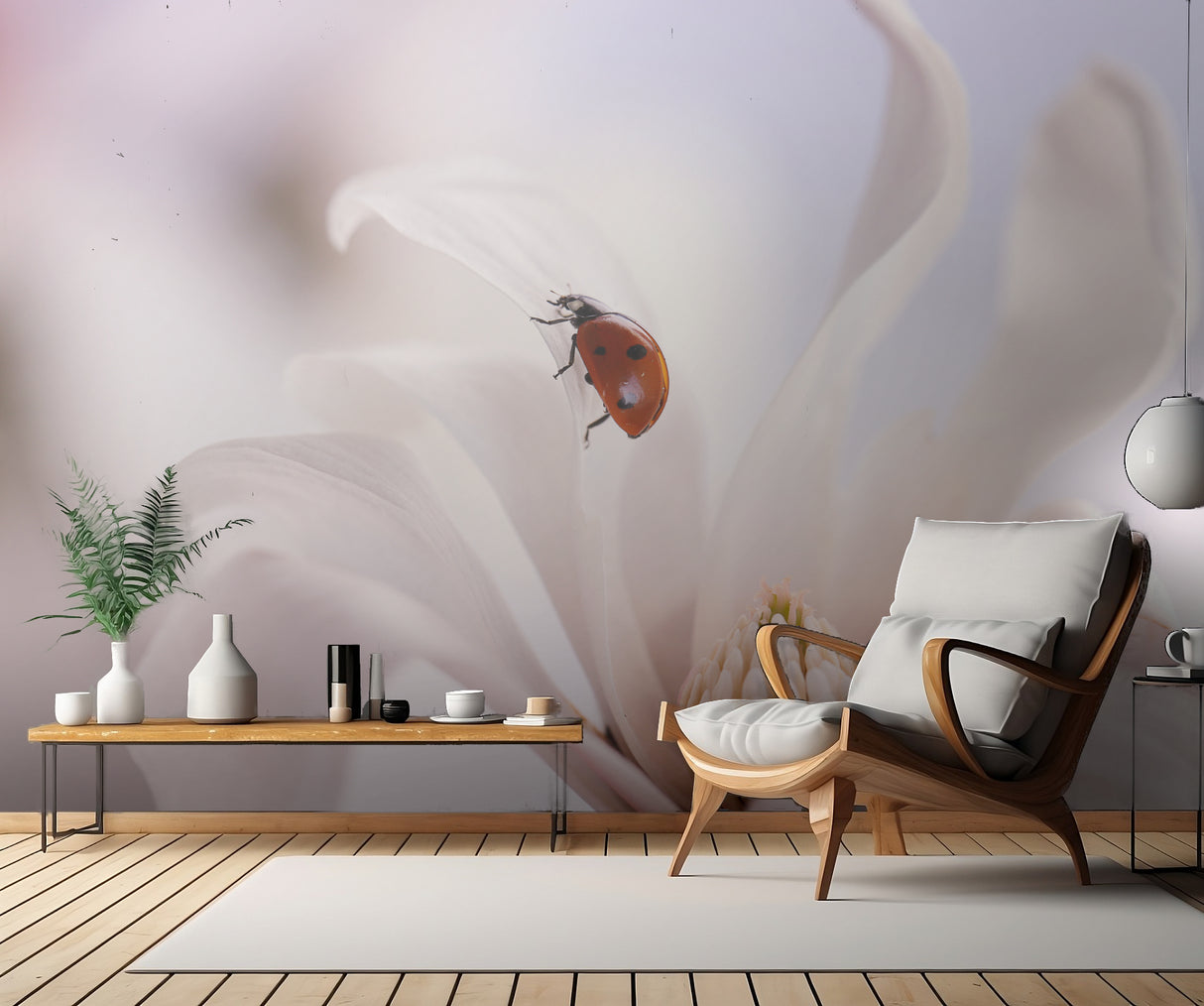 Ladybird with Magnolia Poster och Canvastavla