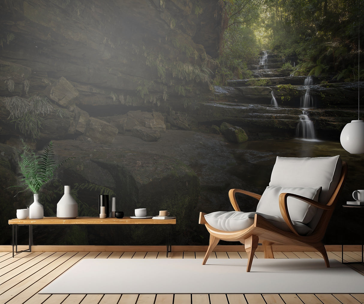 Blue Mountains Waterfalls Poster och Canvastavla