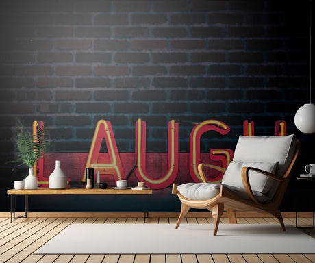 Laugh in Neon Poster och Canvastavla