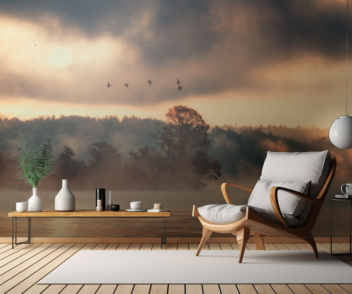 In the morning at the lake Poster och Canvastavla