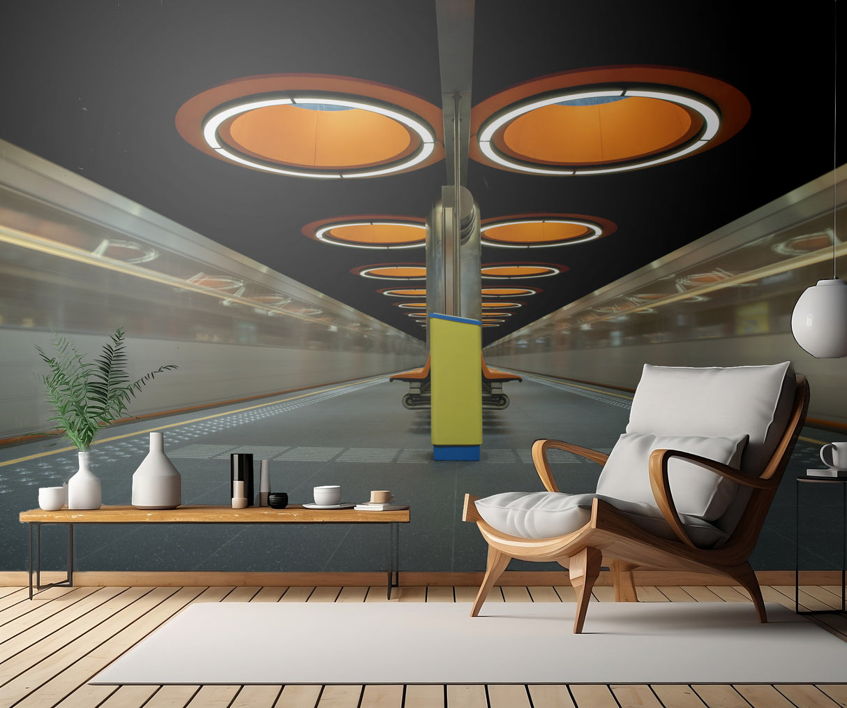 The Orange Subway Station Poster och Canvastavla