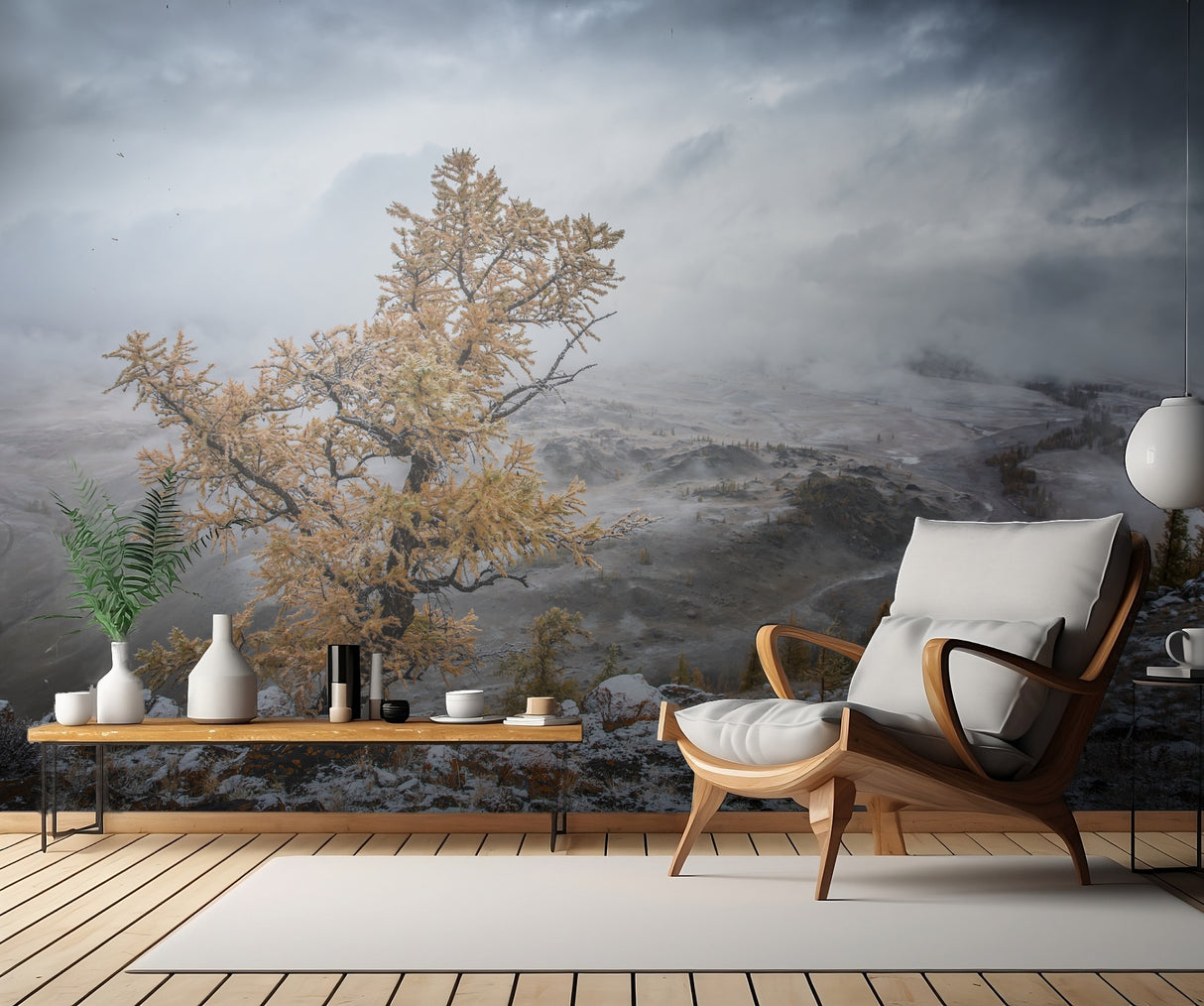 Cold autumn morning in the mountains Poster och Canvastavla