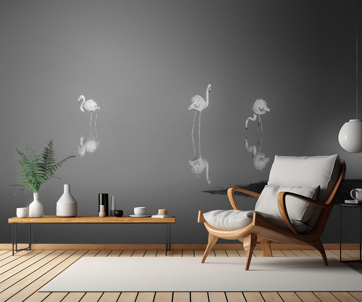 Three Flamingos Poster och Canvastavla