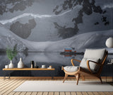 A Red House by Antarctica Glacier Poster och Canvastavla