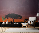 Elephant at sunset Poster och Canvastavla