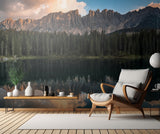 Sunset at Lake Carezza Poster och Canvastavla