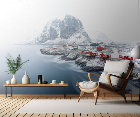 Hamnøy at winter Poster och Canvastavla