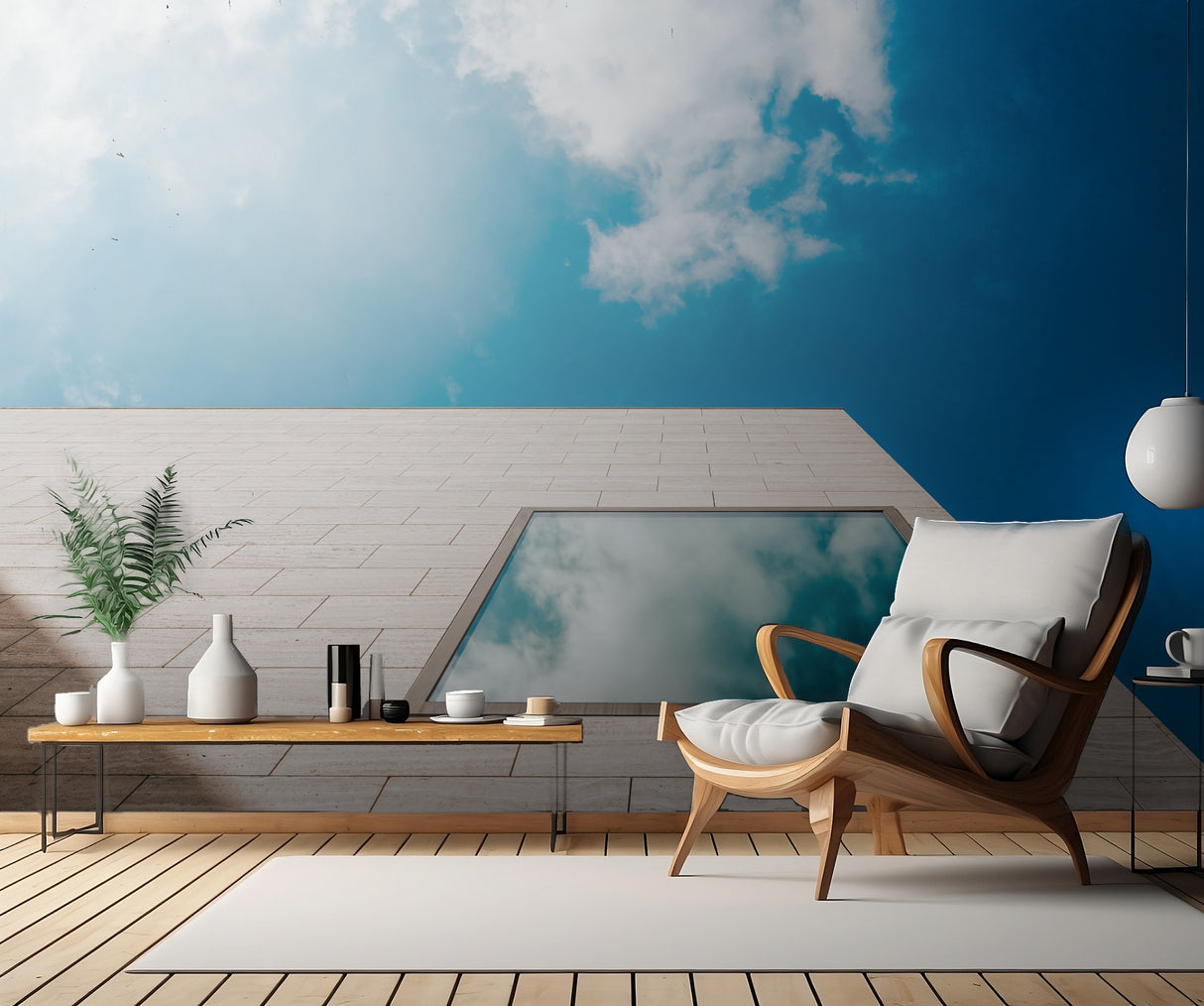 Blue with clouds Poster och Canvastavla