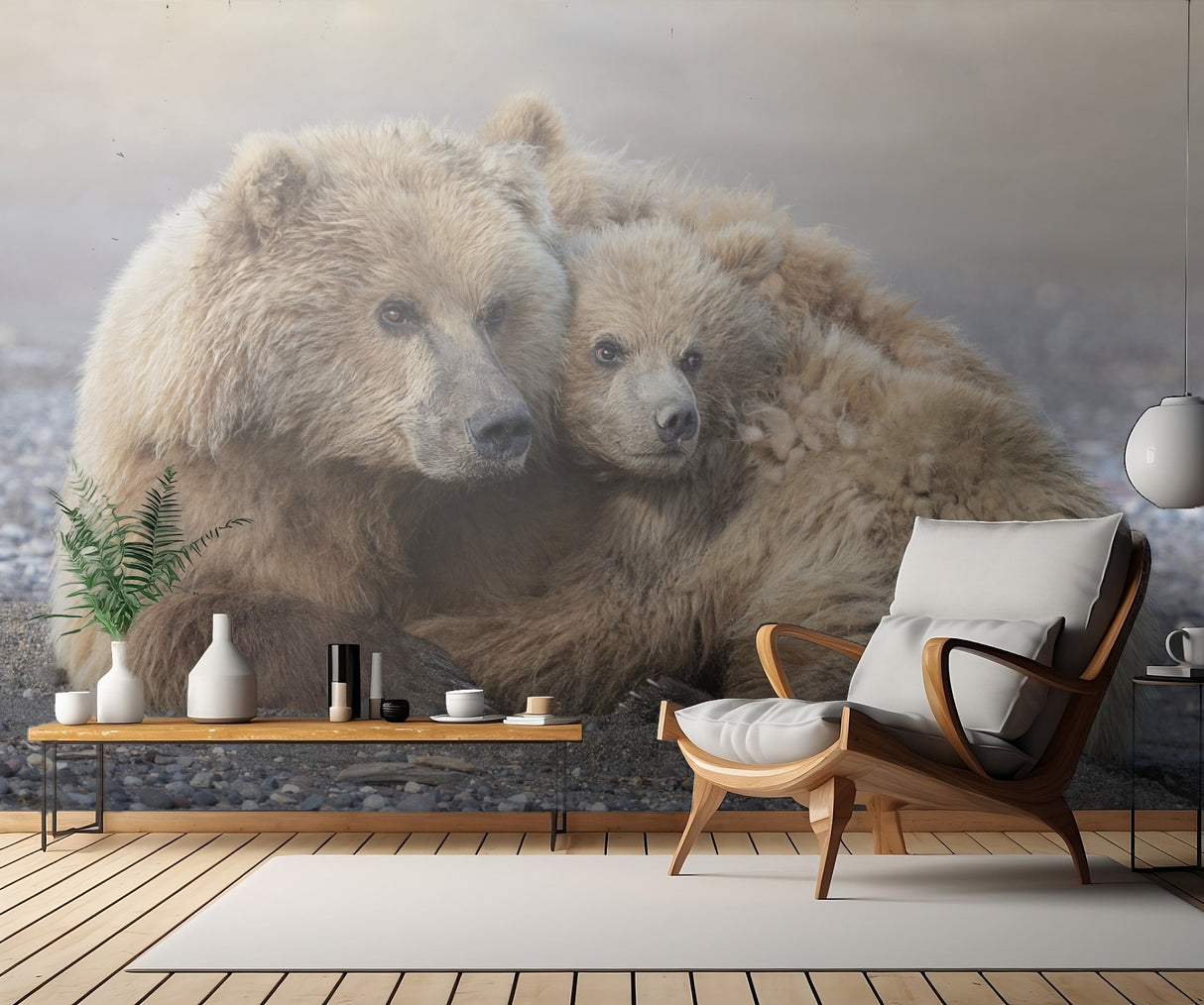 Momma Bear and Cub Aware Poster och Canvastavla