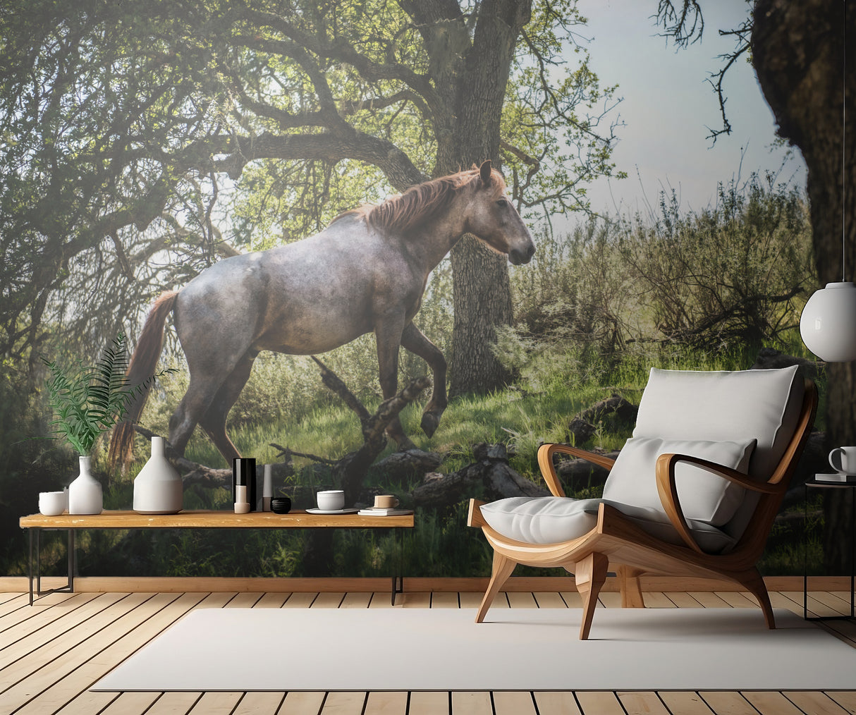 Hillside Horse Poster och Canvastavla
