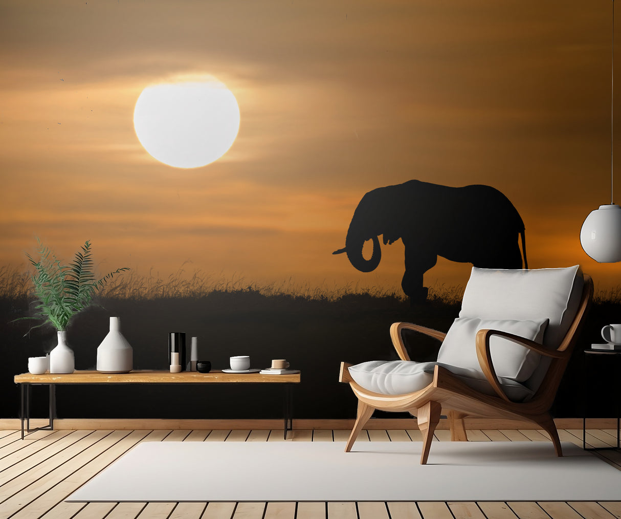Elephant at dawn Poster och Canvastavla