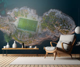 Football field on the edge of the world Poster och Canvastavla