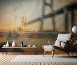 Sunrise near the bridge (Lisbon) Poster och Canvastavla