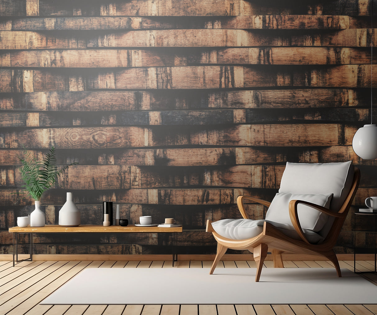 Wine Barrel Slats Poster och Canvastavla