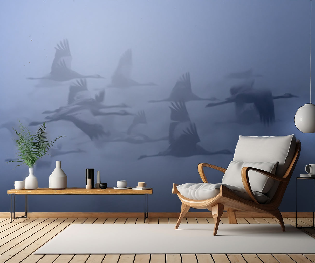 Cranes in the fog Poster och Canvastavla