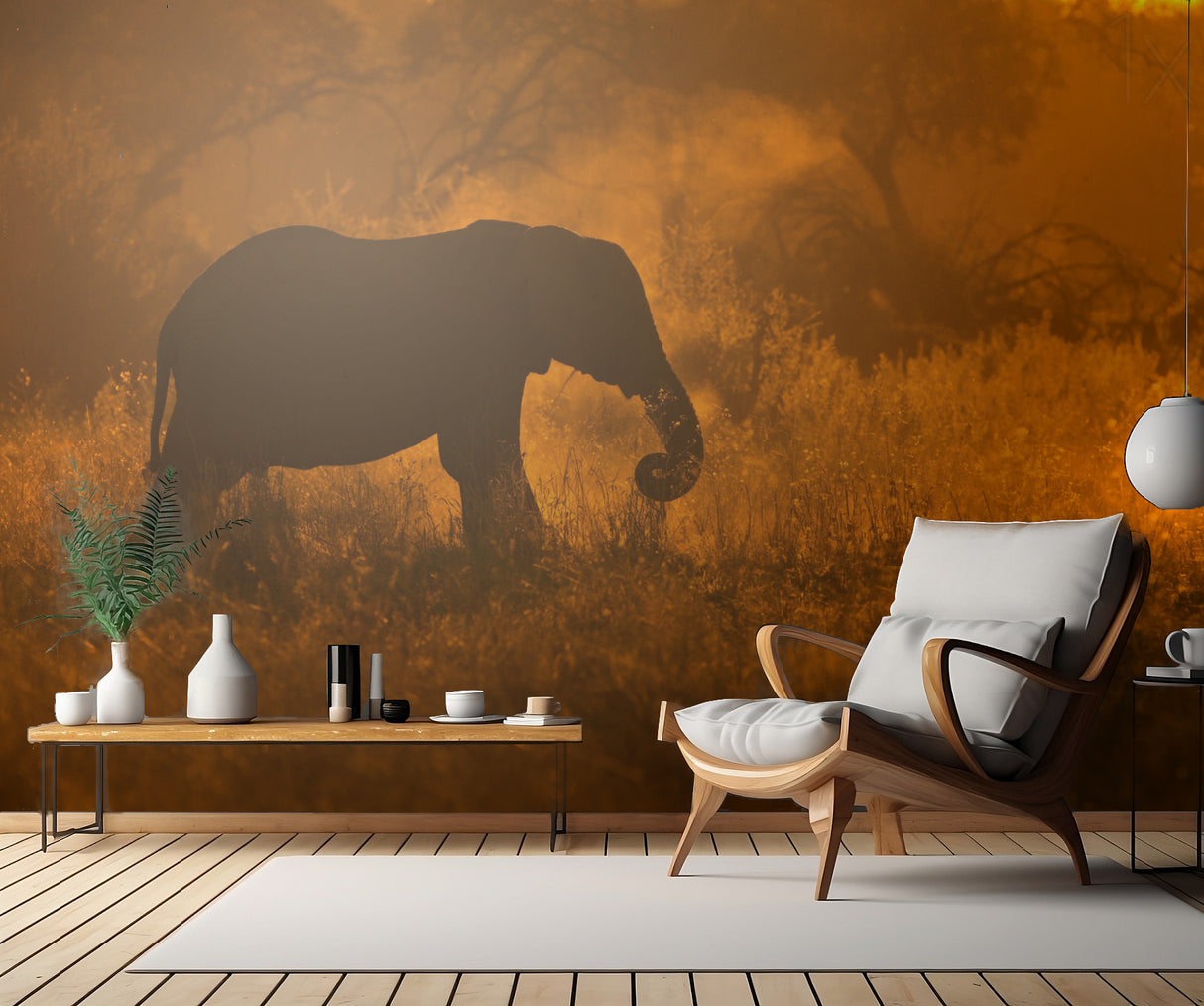 Golden Elephant in Savute Poster och Canvastavla