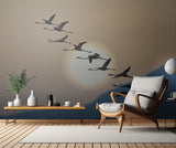 Flamingos at sunrise Poster och Canvastavla