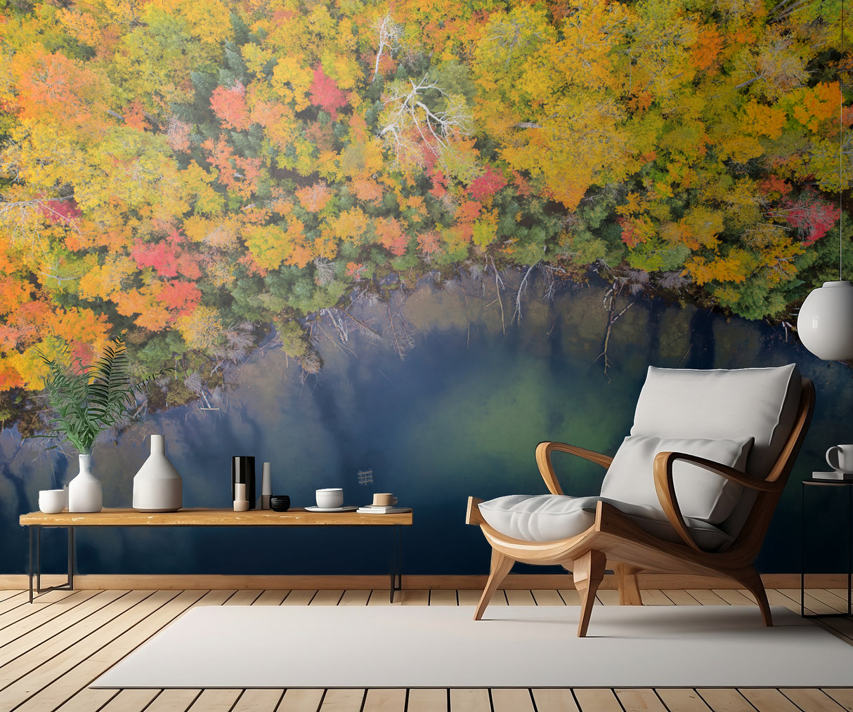 Autumn Pond Poster och Canvastavla