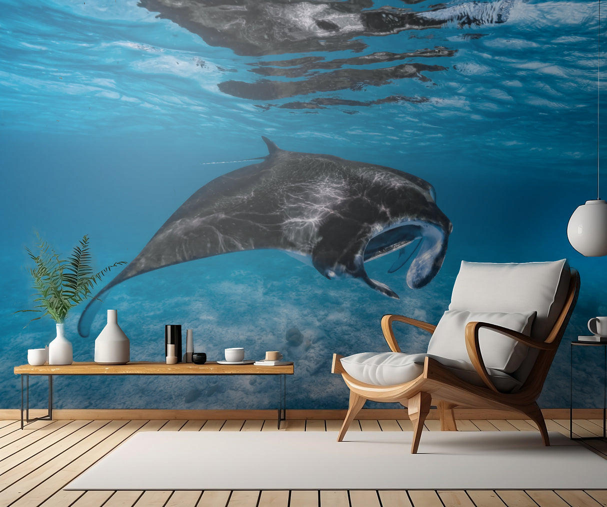 Manta Feeding #1 Poster och Canvastavla