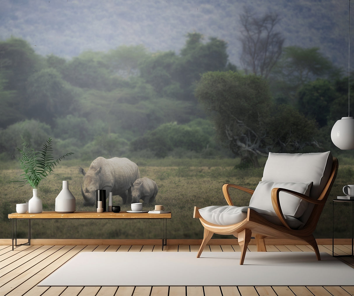 White Rhino Poster och Canvastavla