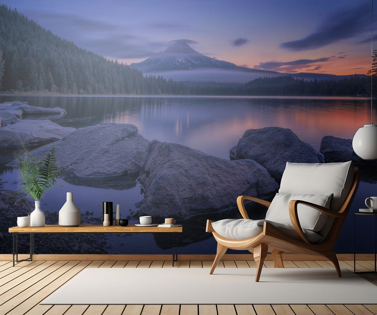 Twilight at Trillium Lake Poster och Canvastavla
