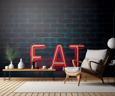Eat in Neon Poster och Canvastavla