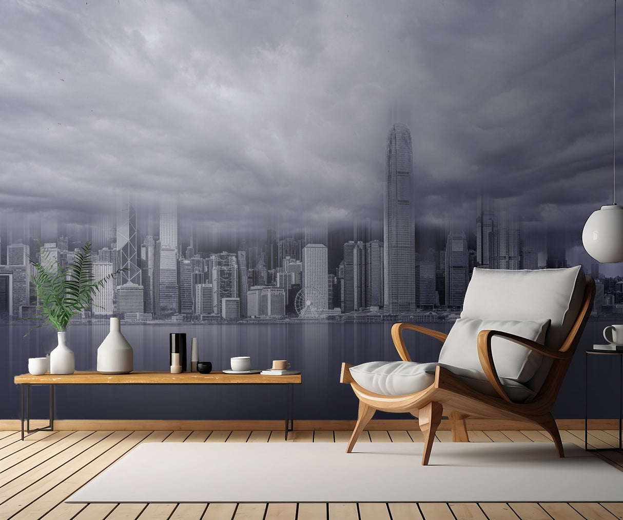 A view of Victoria Harbor in Hongkong Poster och Canvastavla