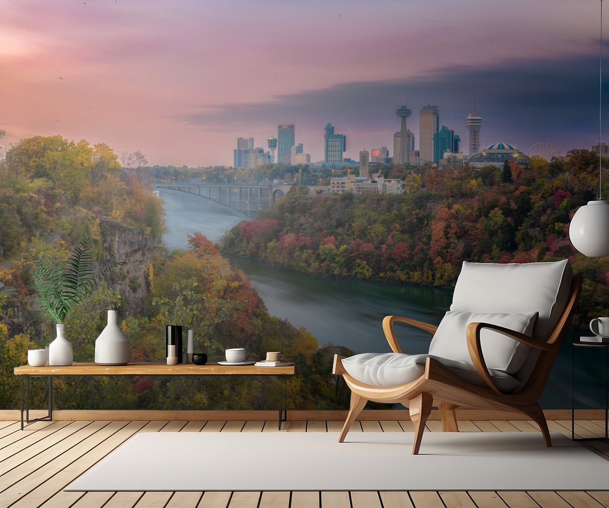 Niagra River Morning Glow Poster och Canvastavla