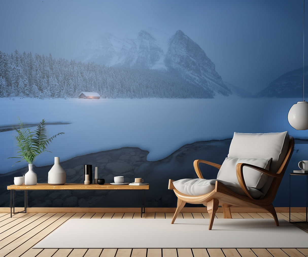 Morning Blue Time at snow day Poster och Canvastavla