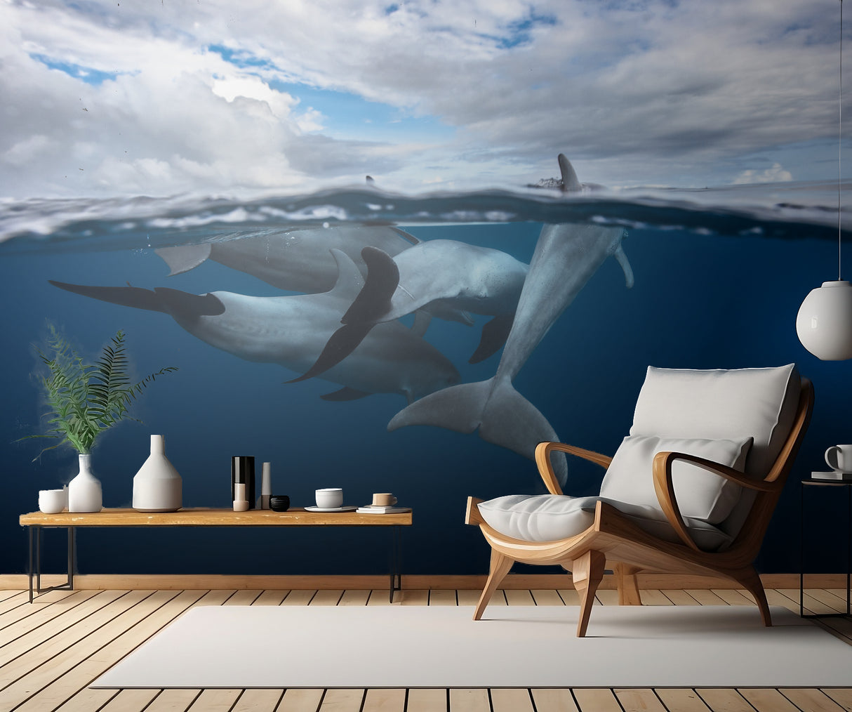 Pod of dolphin at the surface Poster och Canvastavla
