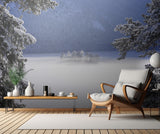 fog over frozen lake Poster och Canvastavla