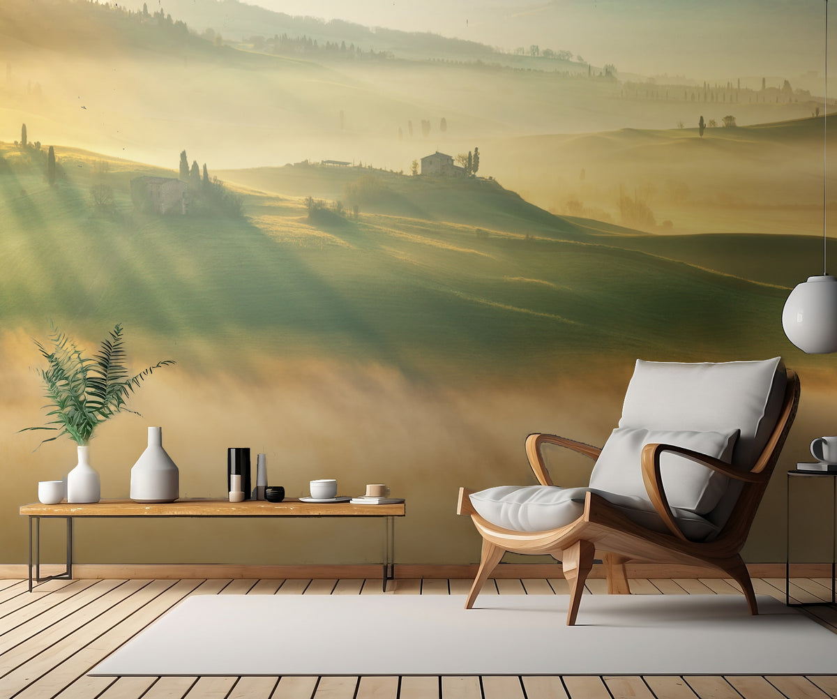 Foggy valley... Poster och Canvastavla