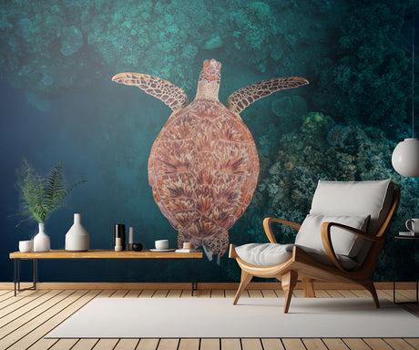 Flying over the reef Poster och Canvastavla